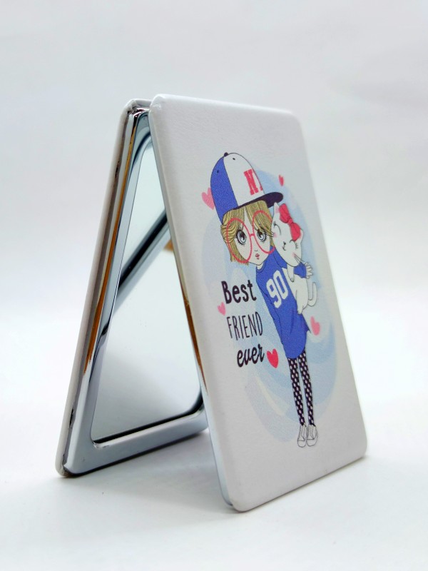 Double Sided Leather with beautiful print Mirror Keychain/Keyrings with Unicorn Design for Girls, Boys, Kids