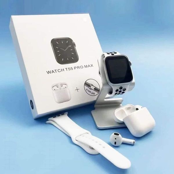 T55 Pro Max Smartwatch With Dual Strap And Airport Combo - Smart Watch