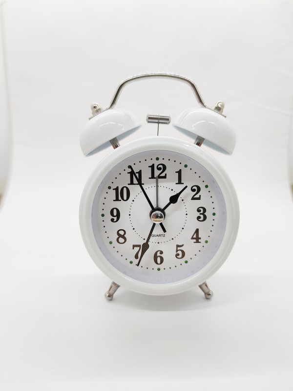 Twin Bell Alarm Clock, Cute Alarm Clock for Bedroom, Non-Notched, Super Loud Modern Small Round Table Clock for Heavy Pillow Clock Radio.